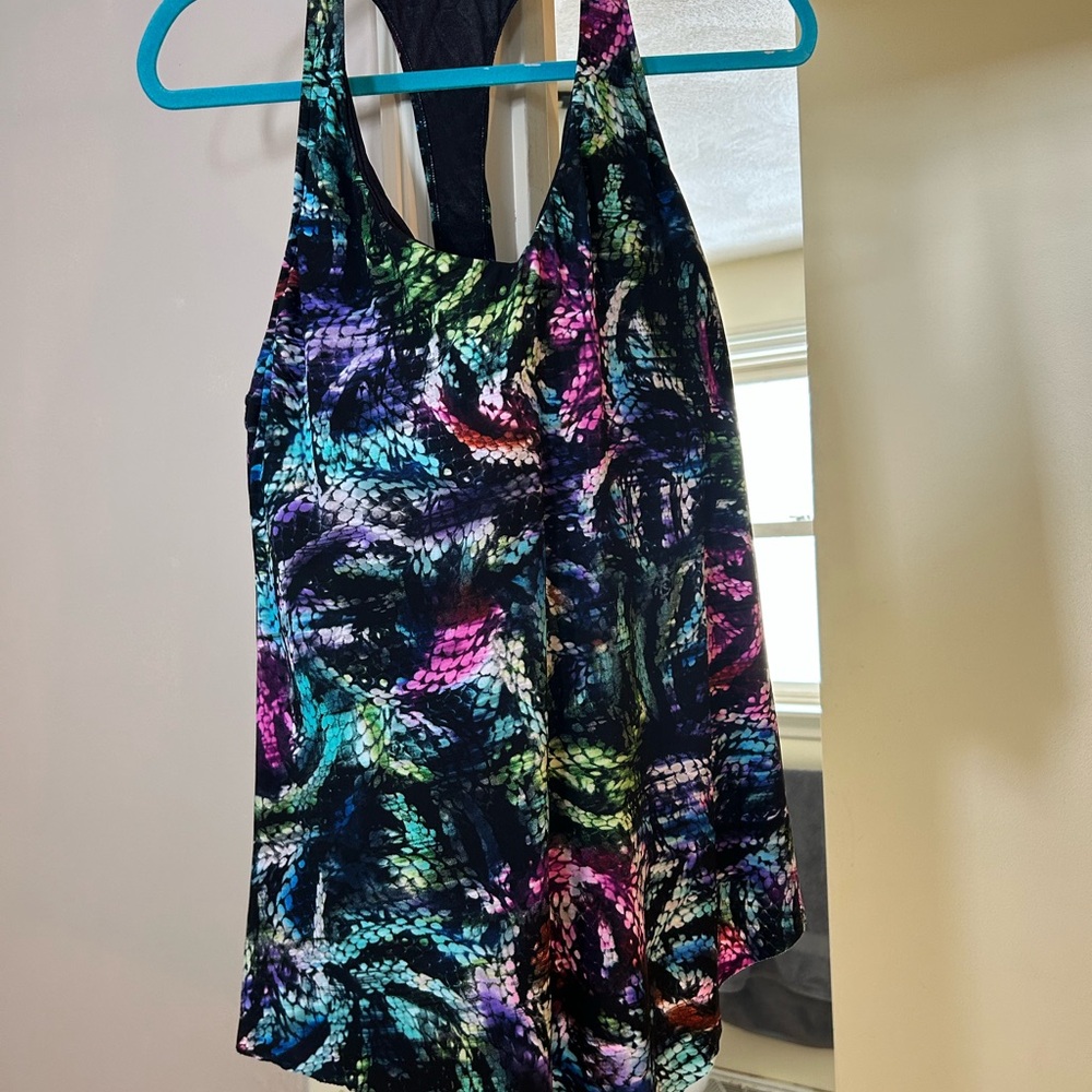 Plus size - tankini top- Colorful Patterned